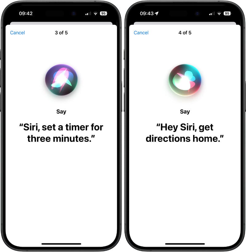 “Hey Siri” setup questions