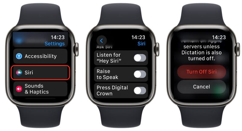 Turn off Siri on the Apple Watch
