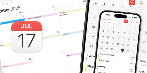 The Mac calendar app screenshots