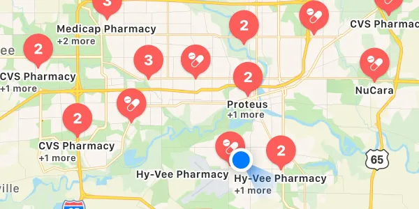 Screenshot of vaccination sites