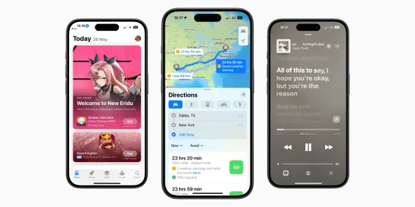 iPhone screens showing Siri results