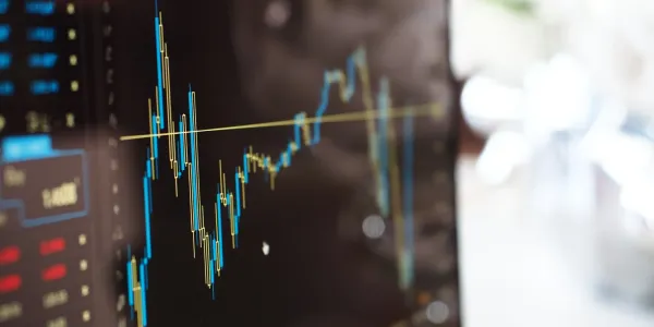 Stocks readout on a computer monitor